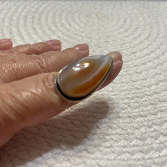 Natural SARDONYX Handmade Sterling 925 Ring Size 6.75 #421D - Picture 3 of 3